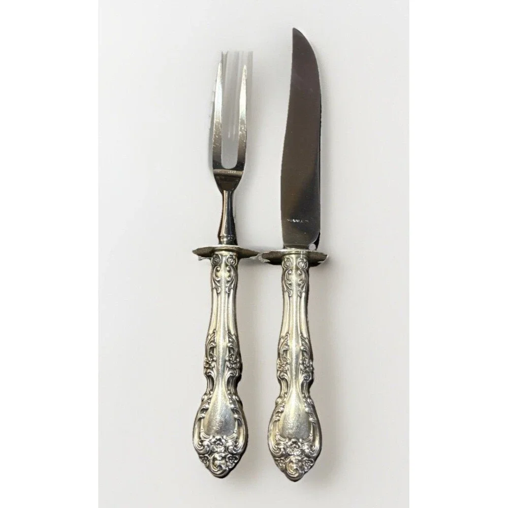 Gorham Melrose Sterling Silver 2pc Steak Carving Set Knife 10